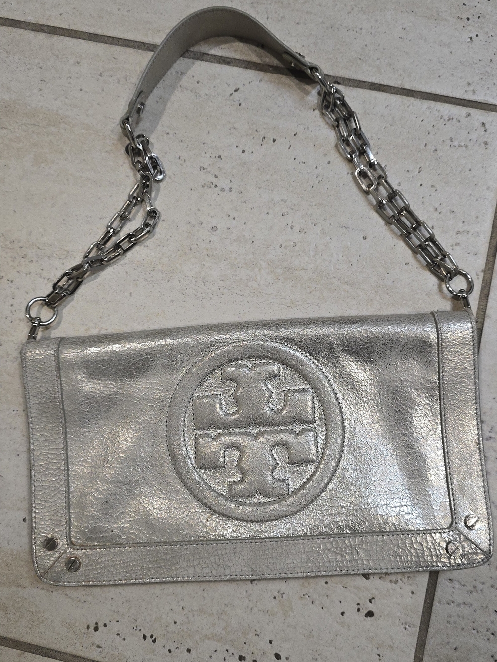Tory Burch Silver Shoulder Bag
